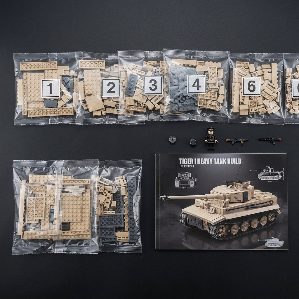 Tiger 1 (Tan) - 1361PCS | WW2 Tank
